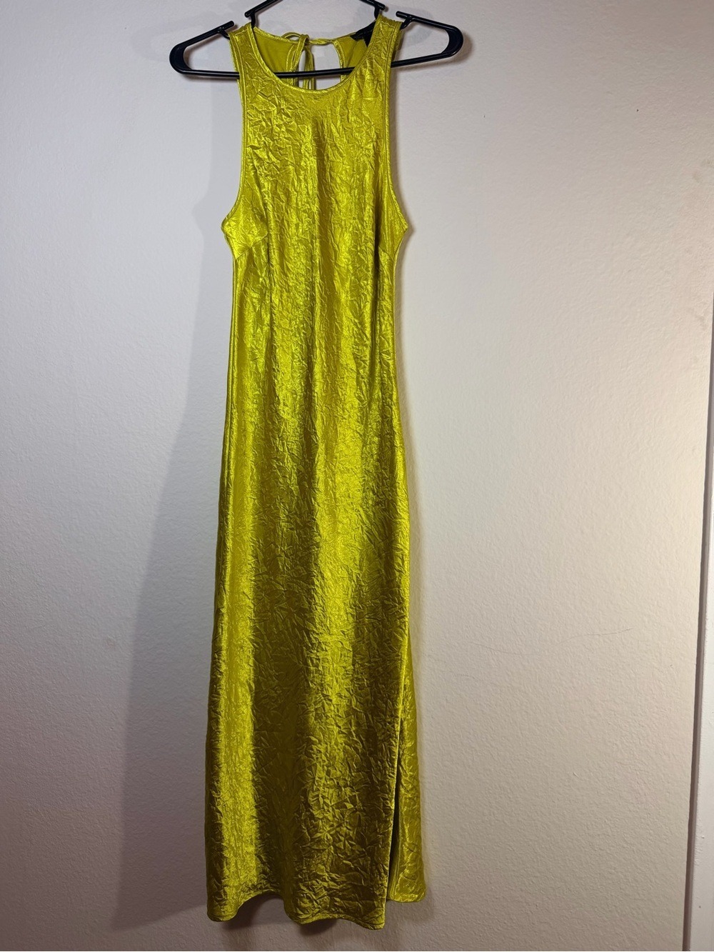 House of Harlow 1960 Metallic Chartreuse Maxi Dress Size Small - Picture 3 of 10
